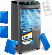 View KESSER Mobile Klimaanlage 4in1 Luftkühler – Air Cooler mit Fernbedienung & Timer, 10L Wassertank, Ionisator & Luftbefeuchter, Ventilator Klimagerät image 1