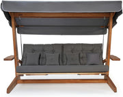 View WESTMANN Hollywoodschaukel Luna 2600 | 260x139x195 cm Grau | Holzschaukel für bis zu 4 Personen inklusive Sonnenschutz image 2