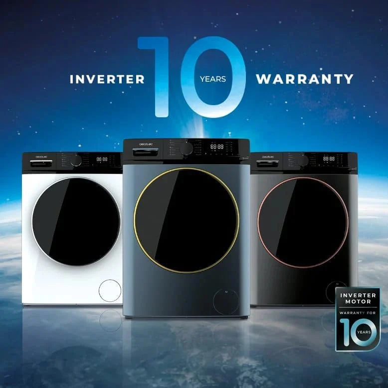 Cecotec Lavadora 10Kg Carga Frontal Bolero DressCode 10610 Inverter Steel A. 1400 RPM, Steam Max, Motor Inverter Plus, 15 Programas, OnSmart, Smooth