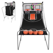 View Foldable Indoor Basketball Arcade Game with 4 Balls Electronic Double Shot LED Scoring System for Kids Adults image 2