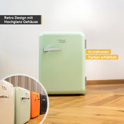 View TZS First Austria - Retro Mini Kühlschrank 40L - Lautlos - Vintage Minibar für Schlafzimmer & Büro - mint image 6