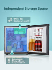 View FOHERE Mini Kühlschrank 46L mit Eisfach | Kühlschrank Klein | Temperaturregelung, Energiesparend, Leise | Getränkekühlschrank Ideal für Büro, Camping image 4