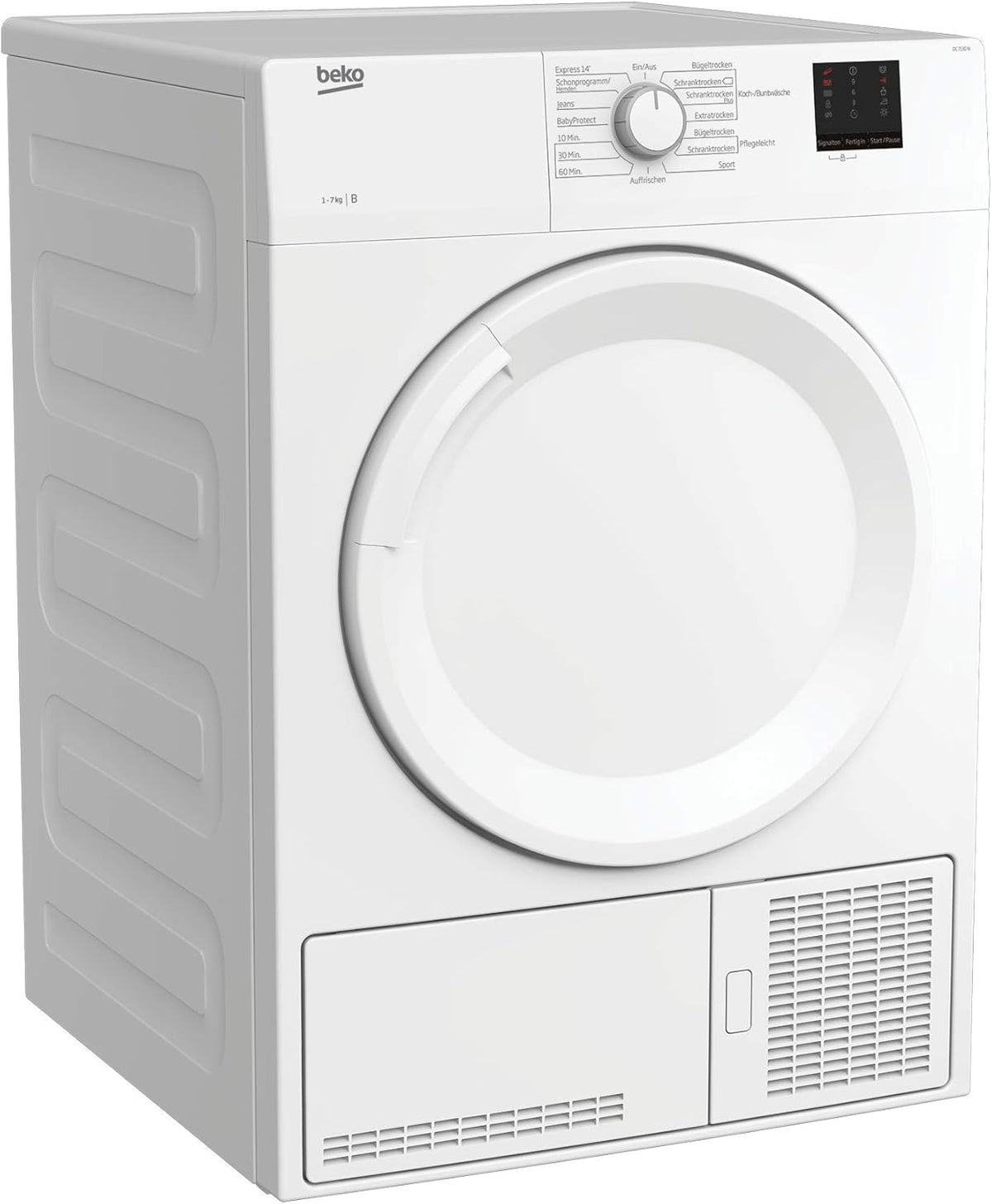Beko DC 7130 N b100 Kondenstrockner, 7 kg, Elektronische Feuchtemessung, Automatischer Knitterschutz, AquaWave-Schontrommel, 15 Programme, Express