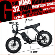 View Electric Mountain Bike for Adults | 20 x 4.0 Fat Tires, 1000W Motor, 48V 20Ah Removable Battery, Max Speed 45MPH, Shi Mano 7-Speed for Off-Road image 6