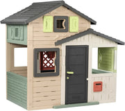 View Smoby Life - Casa de Juegos Friends House EVO con 2 Puertas, 6 Ventanas y Mesa de Picnic Extraíble – Fabricada en Material Reciclado, Protección UV, image 1