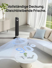View DREO DC Motor Turmventilator Leiser, 11M Windentfernung Ventilator mit Kühlung Fernbedienung, 9 Stufen 4 Modi, 90° Oszillierender Stand Ventilatoren image 6