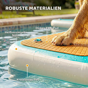 View PawHut Aufblasbare Hunde Wasserrampe Hunderampe Pool 151x102 cm Tragbares Hundeboot mit Rutschfester Eva-Oberfläche Schwimmende Dock Leiter für große image 6