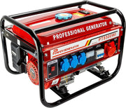 View Generador de corriente con gasolina | Accesorios incluidos | Grupo electrógeno silencioso | 5 enchufes 3 x 230 V / 1 x 400 V / 1 x 12 V | 6,5 CV image 1