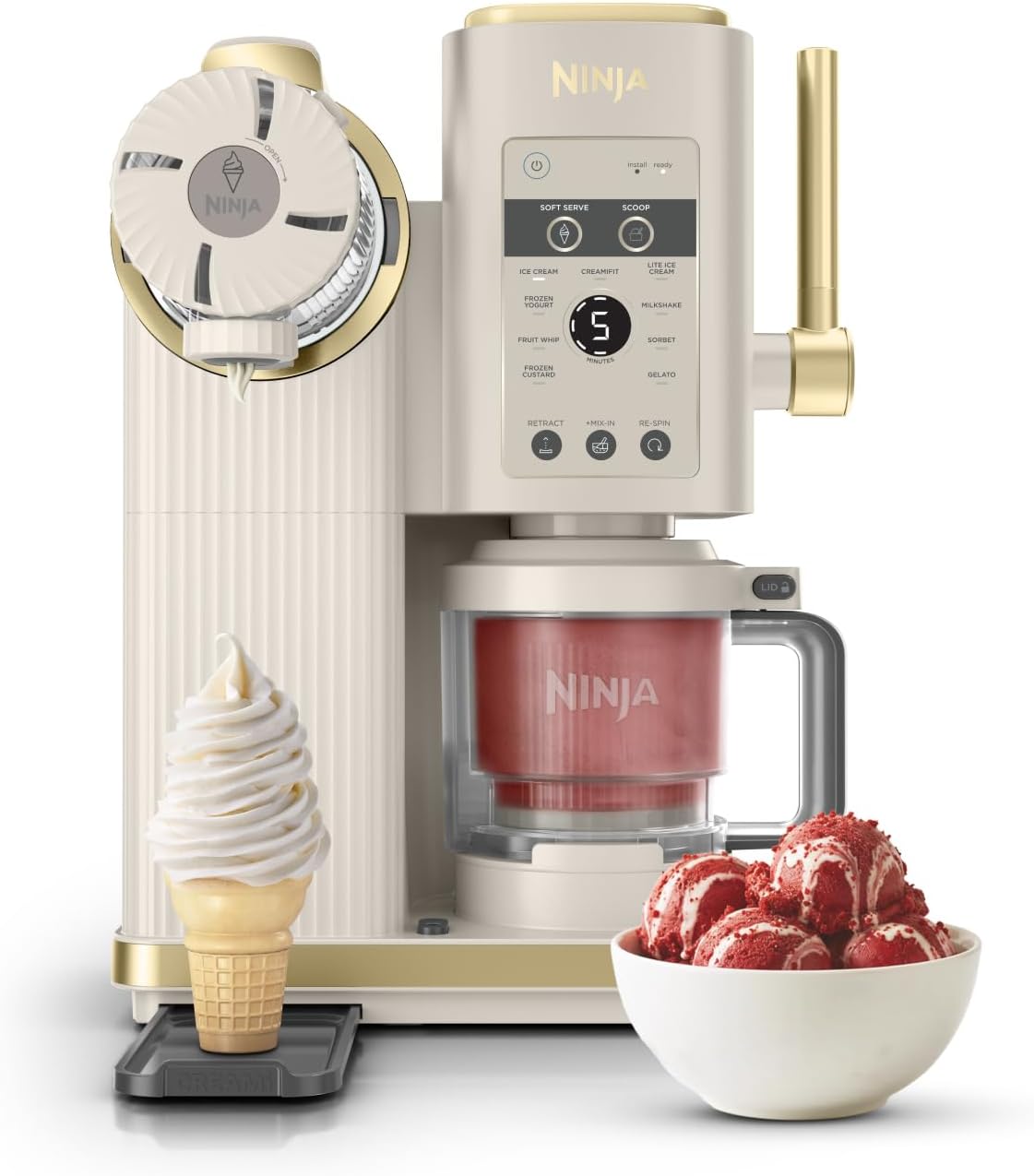 Ninja CREAMi Scoop & Swirl Eismaschine mit 2 Behältern, 13 Funktionen, für Eiscreme, Softeis, Gelato, Sorbet, Milchshakes und mehr, mit Mix-In-