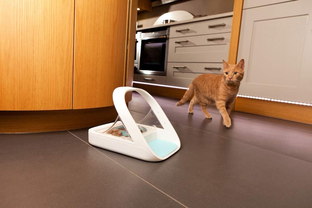 Sure Petcare SureFeed Mikrochip-Futterautomat für Haustiere, mit dichtem Deckelverschluss, kompatibel mit RFID-Halsbandanhänger, geeignet für Nass-