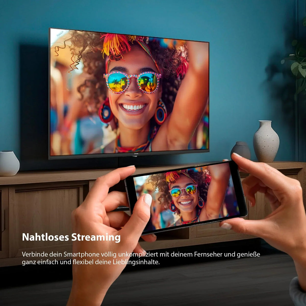 DYON ULTIMAX 40F-TI - 40 Zoll (100 cm) Full-HD Smart TV mit Tizen OS, Triple Tuner (DVB-C/-S2/-T2), Smart & Gaming Hub, Prime Video, Netflix, Disney+