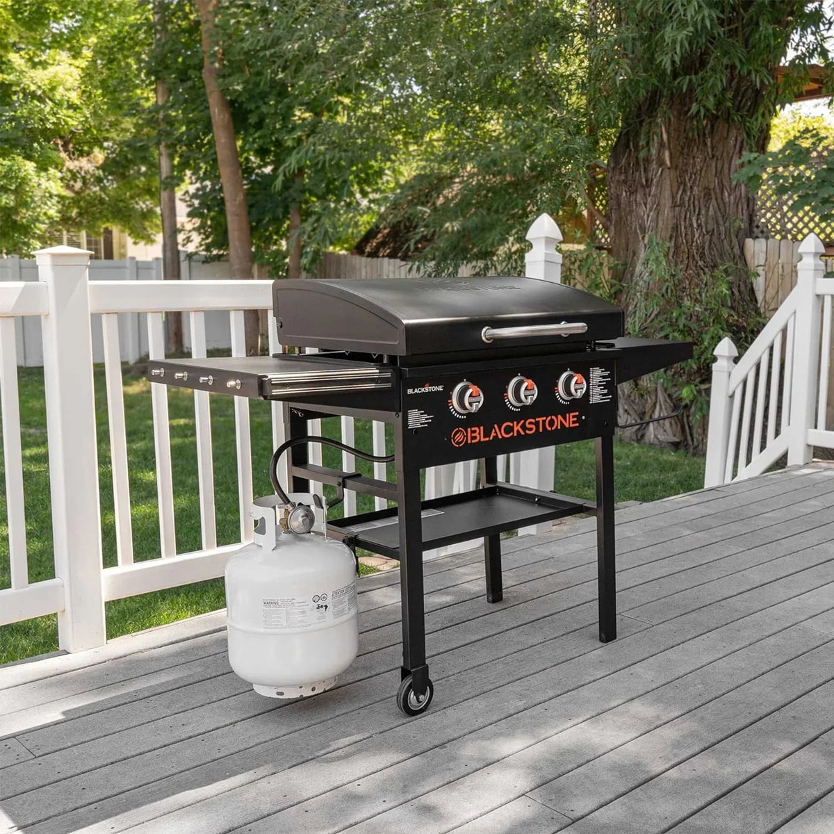 28 Inch Blackstone Griddle 2080 with Hood XL Griddle Original 3-Burner Outdoor Flat Top Grill, with Blackstone Griddle Accessories, Seasoning, and