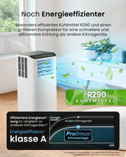 View Pro Breeze 12000 BTU Mobile Klimaanlage (Räume bis 50m2) – Klimaanlage mobil mit App-Steuerung, Timer & LED-Display – inkl. Fensterabdichtung & image 5