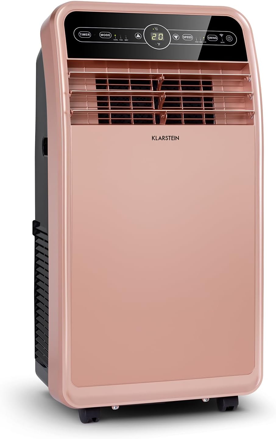 Klarstein Mobile Klimaanlage mit Abluftschlauch, 4-in-1 Klimagerät mit Ventilator, Luftentfeuchter & Nachtmodus, Kleine & Portable Klimaanlage für
