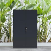 View Jan Nowak Metallschrank Jan II 185 x 115 x 40 cm - Aktenschrank abschließbar mit 2 Türen, Mehrzweckschrank mit 5 Ebenen, Büroschrank aus Stahlschrank image 2