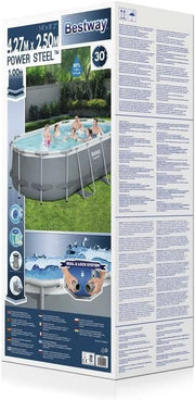 View Bestway Power Steel Frame Pool Set, oval, grau, 424 x 250 x 100 cm image 2
