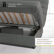 View SHIITO - Sofá Cama de 3 Plazas con Arcón Interior - 100 x 193 x 100 cm - Modelo Romeo - con Apertura Clic-Clac - Incluye 2 Cojines - Color Gris Oscuro image 4