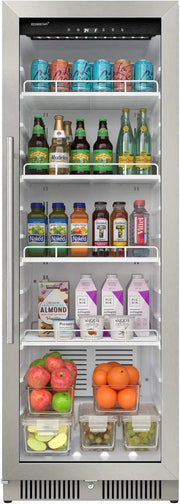 View 22" Wide 10.1 Cu. Ft. Commercial Beverage Merchandiser – Stainless Steel, Temp Alarm, Reversible Door image 2