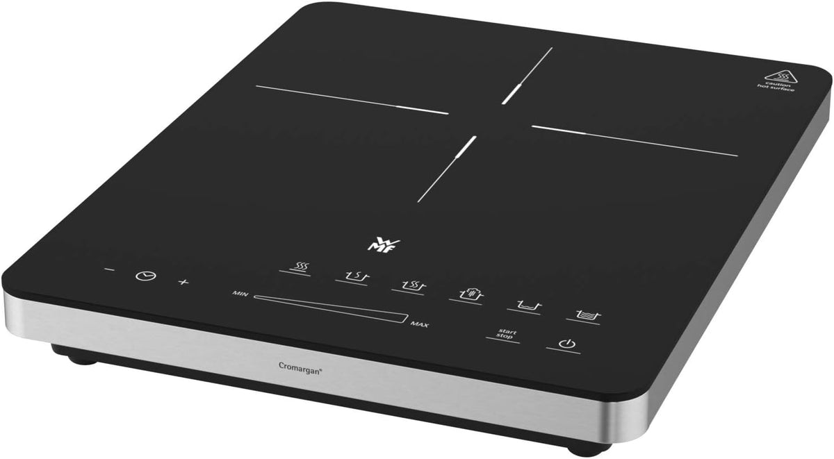 WMF Kult X Doppel- Induktionskochfeld 2 Platten, Kochplatte bis 28 cm, 2 Kochzonen, 8 Stufen, Topferkennung,Touch-Display, Glaskeramik, Timer-Funktion