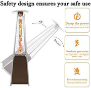 View 2-Sets Pyramid Outdoor Heater Standing, 42,000 Btu Tower Patio Heaters Propane image 5