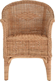 View Rattan-Sessel Natur/Esszimmersessel Korb-Sessel/Rattanmöbel Rattansessel Rattanstuhl mit Armlehnen Lounge Flechtsessel (Natur) image 4