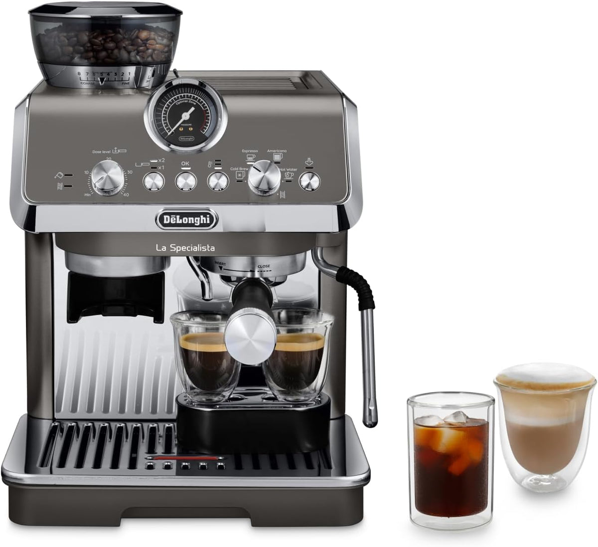 De'Longhi La Specialista Arte EC9155.MB Siebtrgermaschine, Espressomaschine mit Mahlwerk, 8 Mahlgrade, 15 Bar, 3 Temperaturen, Milchschaumdüse, 1300 W