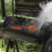 View 941 Sq.in. Overlarge BBQ Charcoal Grill with Offset Smoker, Black image 2