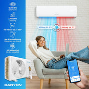 View Danyon Klimaanlage Split - 12000 BTU - 3,4 kW, Selbstreinigung, leise, Smart Home, Inverter Klimagerät mit Heizfunktion, Splitgerät vorgefüllt mit R32 image 2