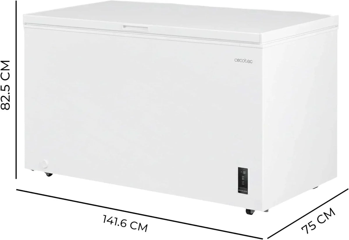 Cecotec Congelador Horizontal 418L Bolero CoolMarket Chest 418P White D. Cesta con Asas, Control Electrónico LED, Ruedas, Bajo Consumo, UltraContact D