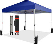 View 10x10 Pop Up Canopy - Beach Tent with One Push Setup - Easy Outdoor Sun Shade for Events, Parties, Camping - Gazebo with STO-N-Go Cover Bag, Silver image 2