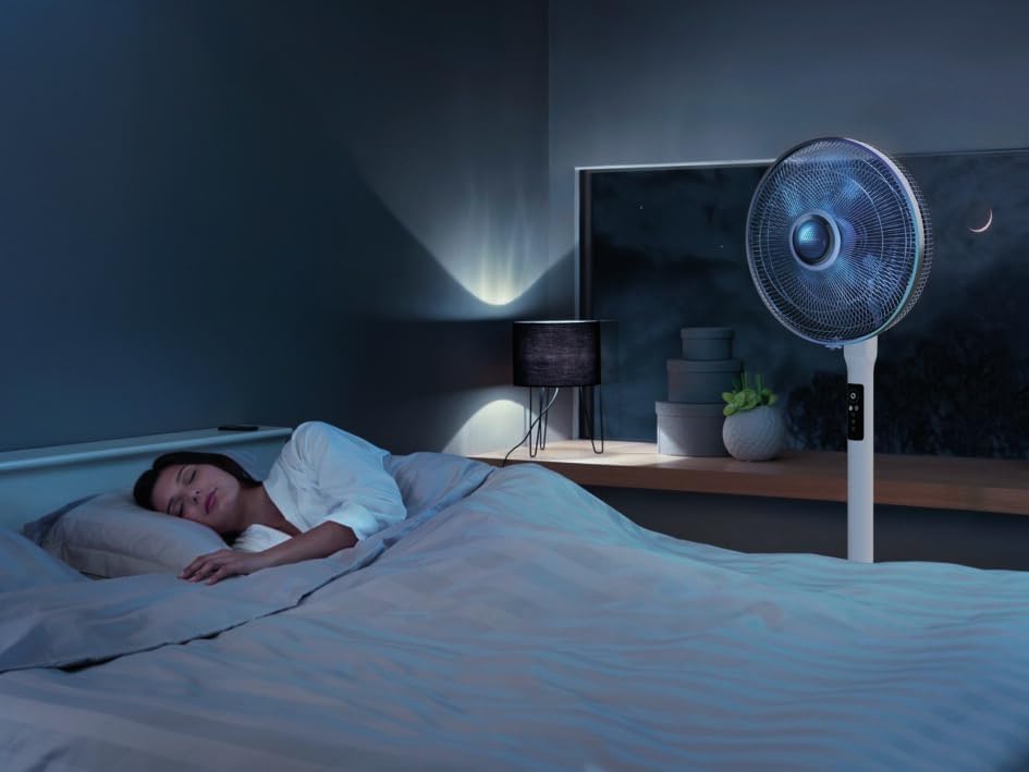 Rowenta VU5870 Standventilator Turbo Silence Extreme+ | Fernbedienung | 5 Geschwindigkeiten | Abschaltautomatik | Timer | Automatische Oszillation |