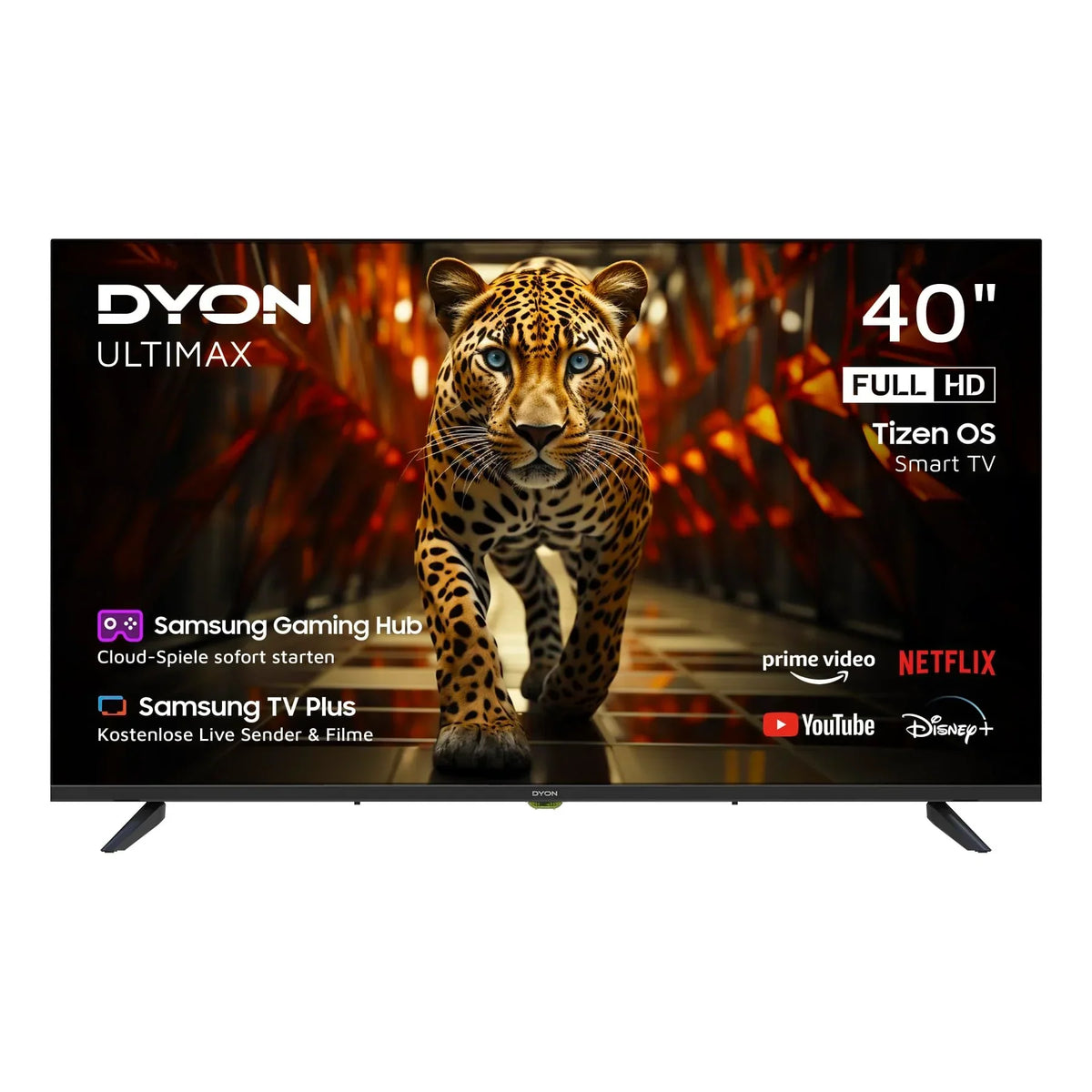 DYON ULTIMAX 40F-TI - 40 Zoll (100 cm) Full-HD Smart TV mit Tizen OS, Triple Tuner (DVB-C/-S2/-T2), Smart & Gaming Hub, Prime Video, Netflix, Disney+