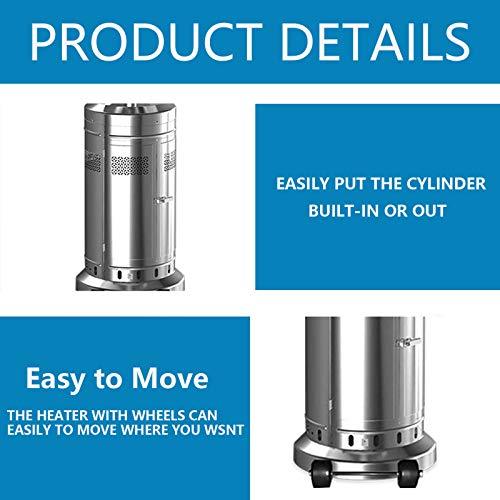 2 Set 48,000-BTU Umbrella Patio Propane Heater with Wheels,Stainless Steel Patio Heater,Stainless Steel Floorstanding Liquid Propane Heater Outdoor