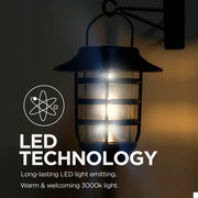 View home zone security solar outdoor decorative glass wall lantern light no wiring image 5