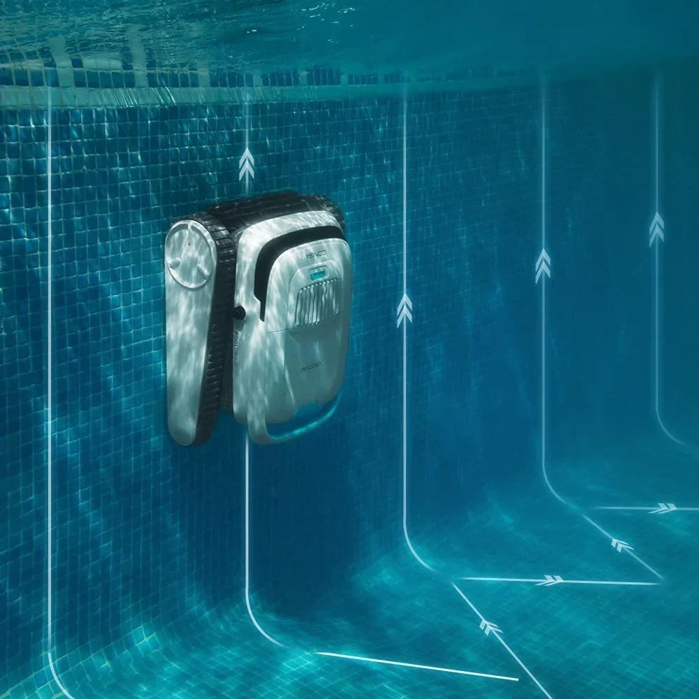 Cecotec Robot Limpiapiscinas para Fondos, Paredes y Línea de Flotación Conga Pooldroid 5000 TotalClean Pearl. Superficies 100m2, Pendiente Máx 90o,
