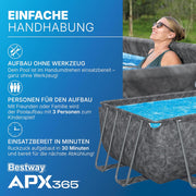 View Bestway APX365 Winterfestes Frame Pool Set, Sandfilteranlage, 549 x 274 x 132 cm, 16.477 L, Stahlrahmen, Polar-Shield, Dunkle Marmor-Optik, image 6