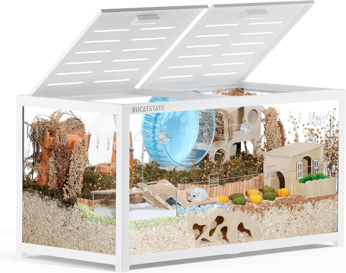 BUCATSTATE Hamsterkäfig 3,0: Metall Rattenkäfig Kleintierkäfig Groß Stapelbar mit Einfacher Montage 120L x 60W x 62H cm für Nager, Mäuse, Zwerghamster
