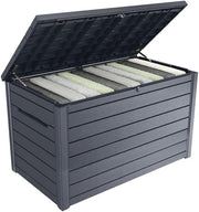 View Keter Kissenbox XXL Ontario, graphit, 870l Fassungsvermögen, Außenmaße: 147 x 83 x 86 cm, Auflagenbox wasserdicht, für Outdoor geeignet image 4