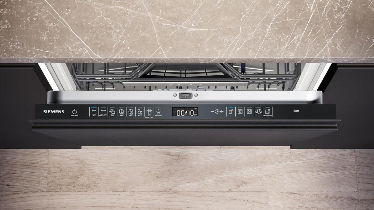 Siemens SX95EX12CE, iQ500 Smarter Geschirrspüler, Vollintegrierte Spülmaschine, 60 cm, Made in Germany, XXL, Besteckschublade, Extra leise, varioSpeed