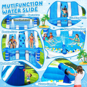 View Hüpfburg XXL mit 2 Wasserrutsche für Gewerblichen Erwachsene & Kinder, Aufblasbare Bouncy Castle für Indoor Outdoor mit Gebläse Größe Pool Rutsche image 2