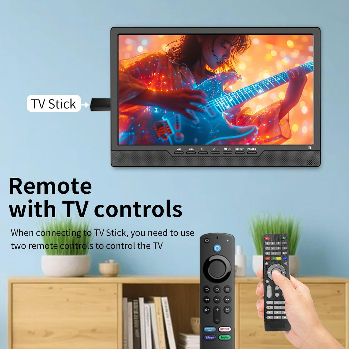 KCR Televisión, TV de 12 V con sintonizador digital DVB-T2, HDMI, USB, control remoto, portátil para dormitorio, cocina, caravana, 14 pulgadas, color