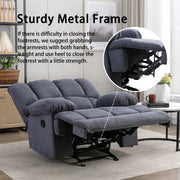 View 2025 Sillón mecedor sobredimensionado, sillón reclinable manual simple, sillón tapizado acolchonado, sillón mecedor para sala, asiento de teatro talla image 6