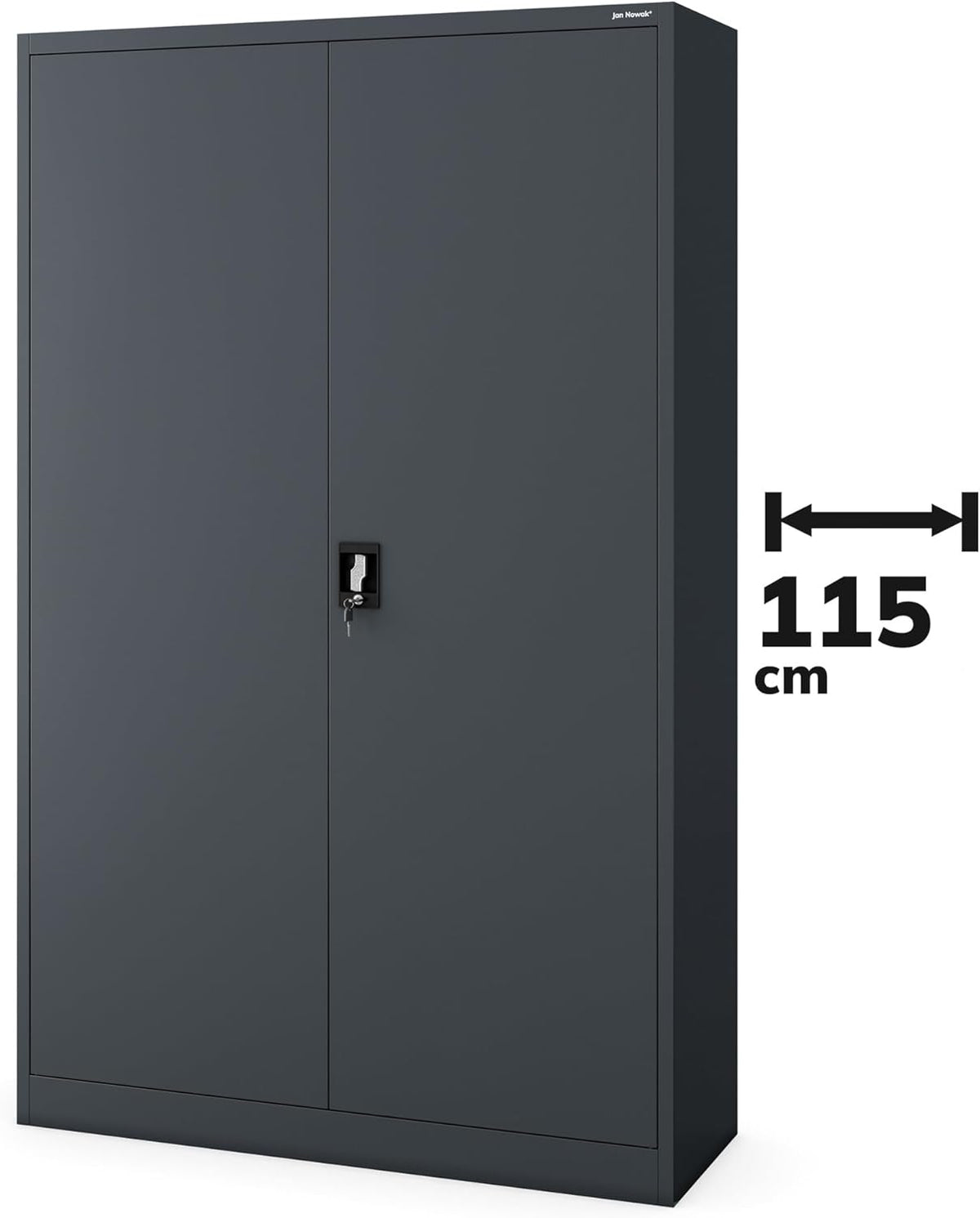 Jan Nowak Metallschrank Jan II 185 x 115 x 40 cm - Aktenschrank abschließbar mit 2 Türen, Mehrzweckschrank mit 5 Ebenen, Büroschrank aus Stahlschrank