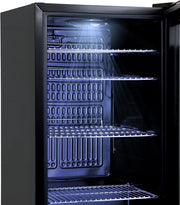 View °CUBES Getränkekühlschrank 90L mit Glastür & 4 variablen Ablagen | Kompakter Flaschenkühlschrank, perfekt für zu Hause, Büro, Partys & Gastro | image 4
