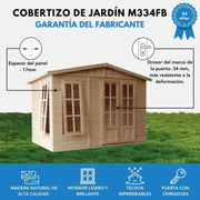 View TIMBELA Caseta de jardín de Madera de 6 m2 - Cobertizo Jardin Exterior con Suelo, Ventana, Puerta Doble - Cabaña de jardín para Trabajar en casa - con image 4