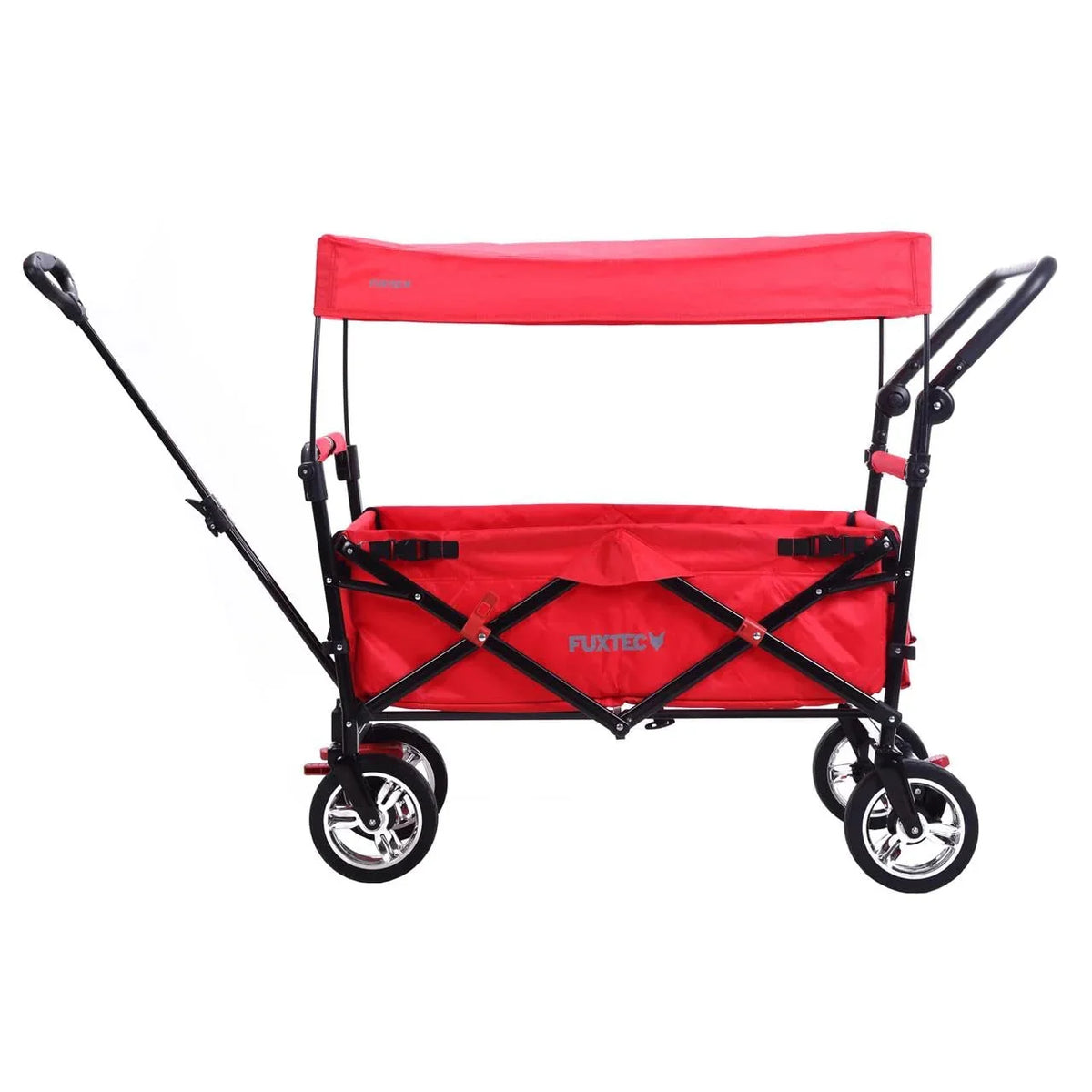 Bollerwagen FUXTEC FX-CT700, Carro Plegable Gris para el Transporte de niños, Ciudad, Campo, Playa o montaña - con Capota Anti-UV, asa de Empuje,