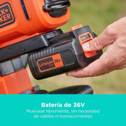 View BLACK+DECKER Sopladora, aspiradora y trituradora de Hojas sin Cable de 36v, con Bolsa de recolección de 45L y batería de Litio de 2.5Ah, BCBLV3625L1- image 6