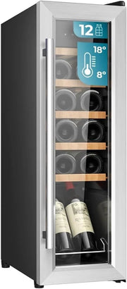 View Cecotec Vinoteca Libre Instalación Bolero GrandSommelier 1250 CoolWood. Nevera para vinos con capacidad para 12 botellas, temperatura ajustable de 8- image 1
