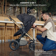 View Kinderkraft MOOV XL 3 en 1, Carrito bebé hasta 27 kg, Carro, Con Asiento I-SIZE 40-75 cm, Plegable, Amortiguación, Convertible, Capazo XL, Con image 3