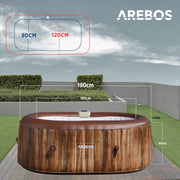 View Arebos Whirlpool | Aufblasbar | In- & Outdoor | 190x120 cm oval | 2 Personen | 90 Massagedüsen | mit Heizung | 550 Liter | Inkl. Abdeckung | Bubble image 4